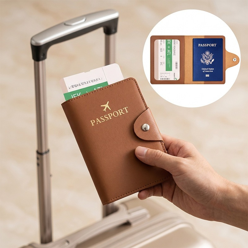 Travel Accessories Wallet - Modieuze PU-leren paspoorthoes, multifunctionele portemonnee voor