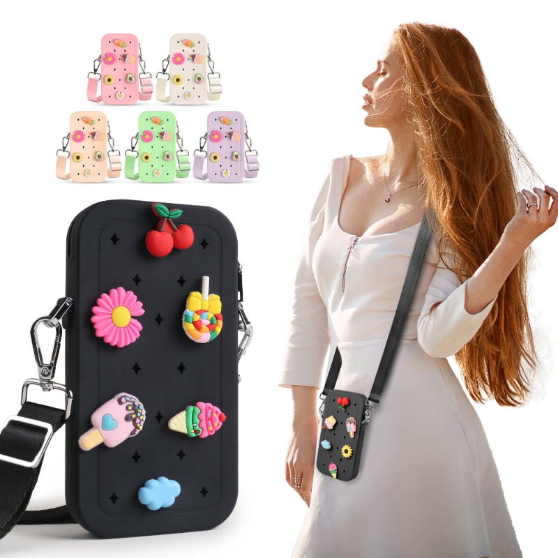 Travel Accessories Organizer Bag - Multifunctionele draagbare siliconen crossbodytas Waterdichte ritssluiting
