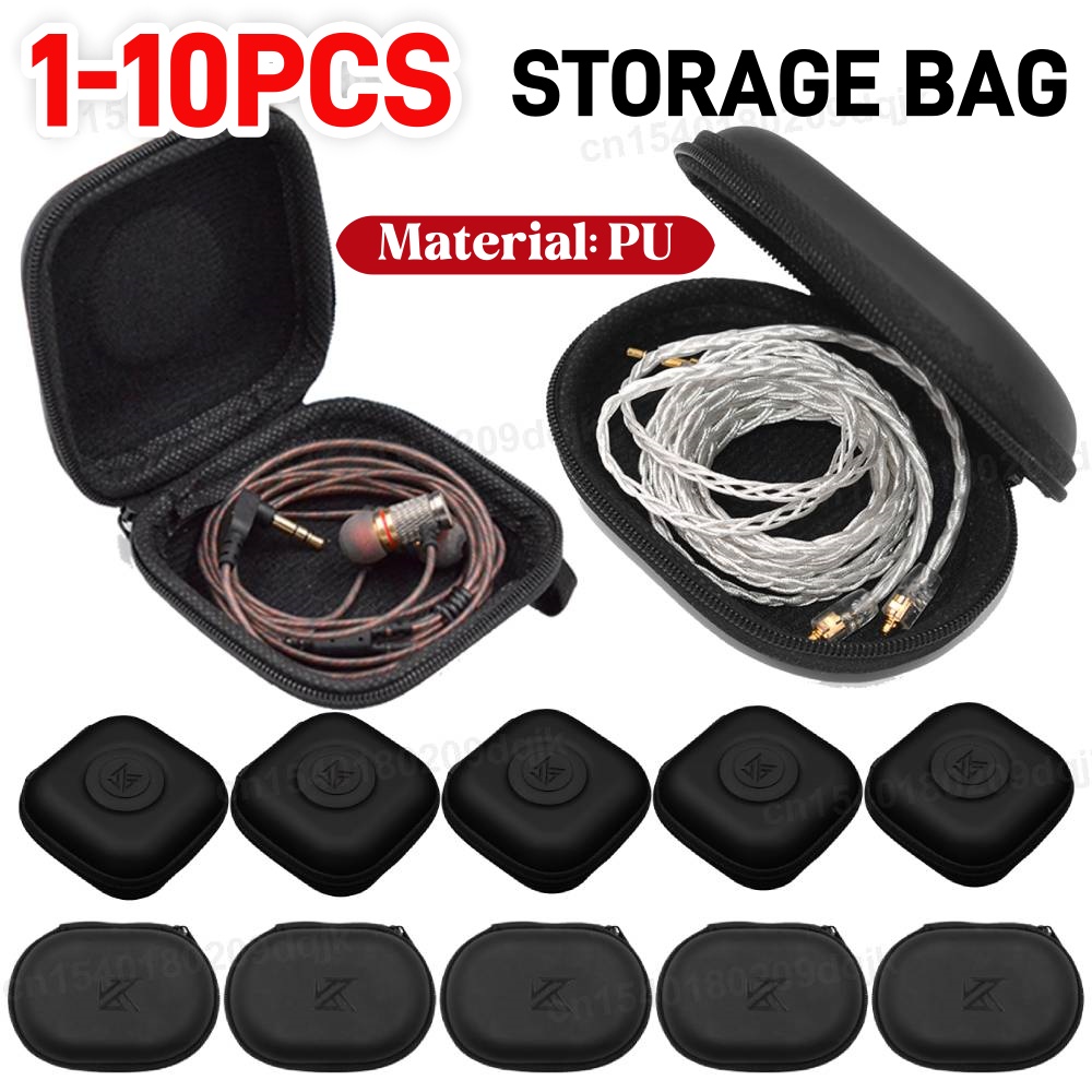 Travel Accessories Organizer Bag - 1-10PCS KZ Oortelefoon Case PU Leer