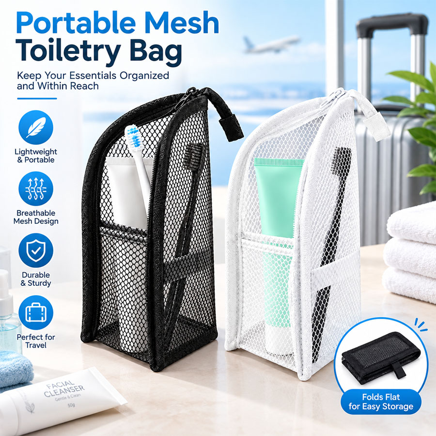 Travel Accessories Organizer Bag - 1 stuks draagbare toilettas van gaas,