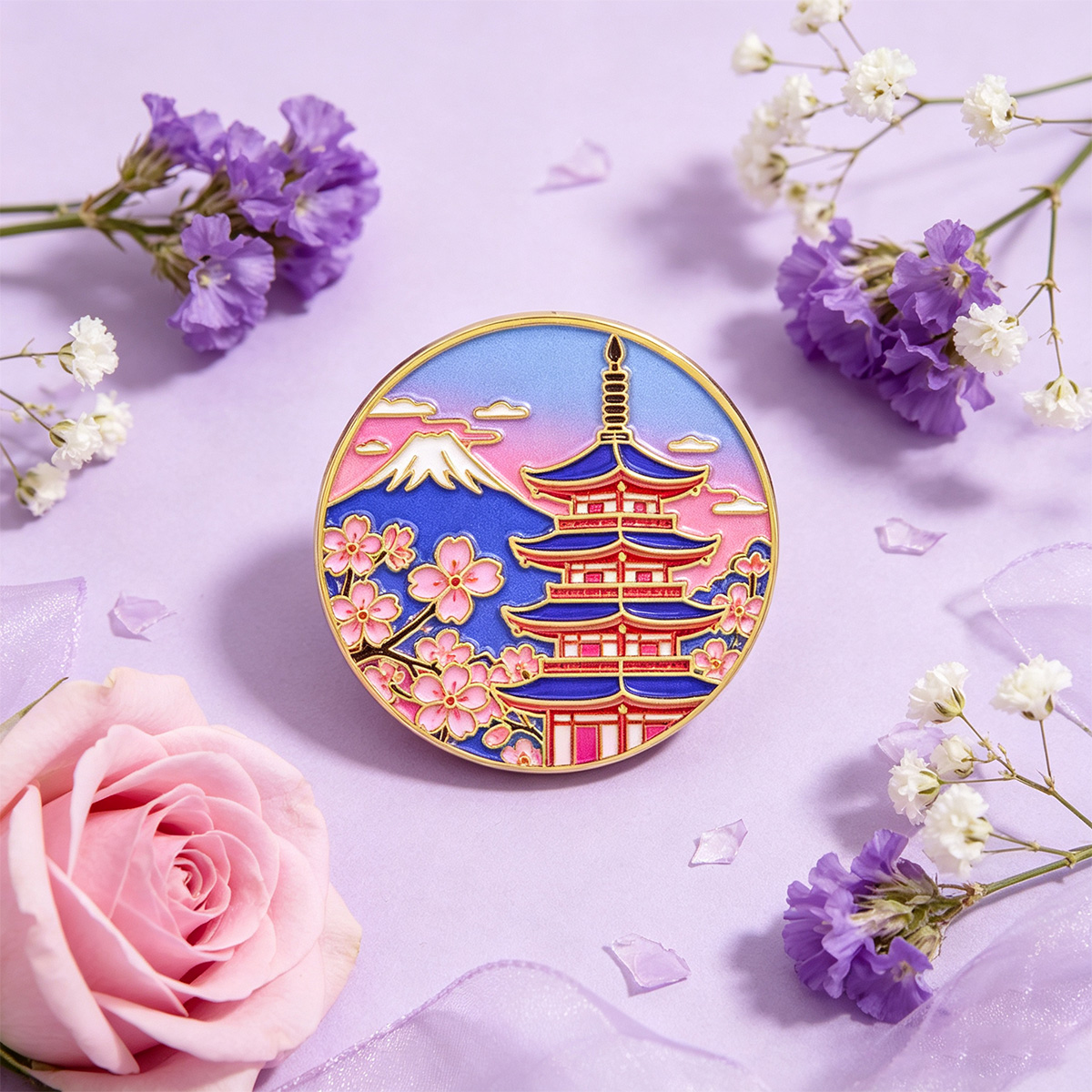 Japanse kersenbloesem emaille  - Travel Accessories Jewelry recensie en prijs