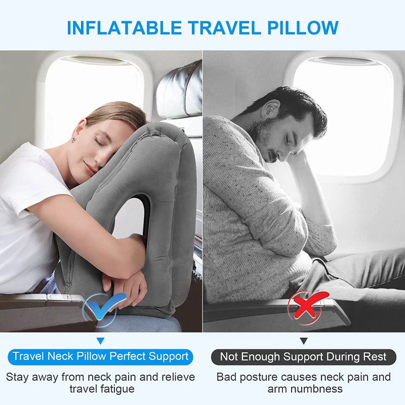 Opblaasbare reiskussens met ne - Travel Accessories Long Flight recensie en prijs