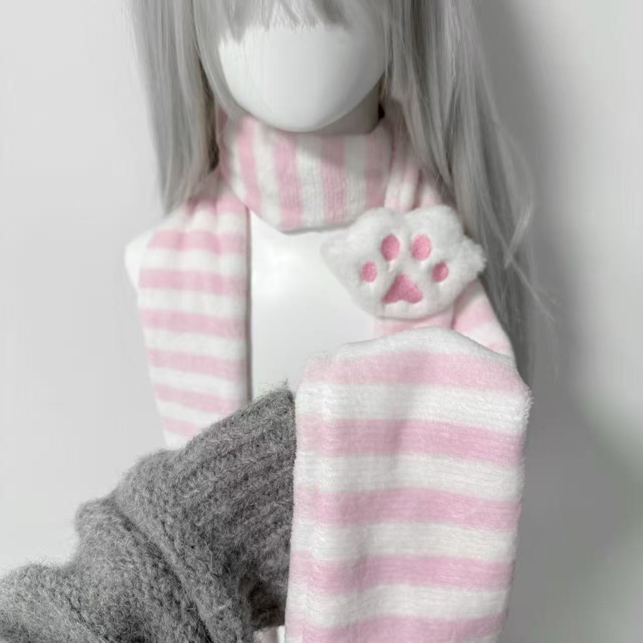 Kawaii gebreide sjaal kattenpo - Travel Accessories Aesthetic recensie en prijs